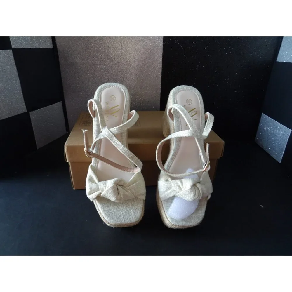 Weibena Platform Espadrille Block Heel Sandals – (Size US Women' 6)s